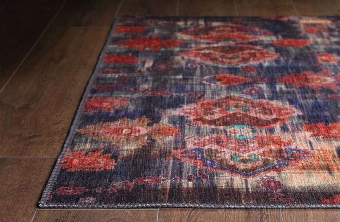 Conceptum Alfombra Dark Blue AL 111 de Poliéster, Suave y Lavable a Máquina, 150 x 230 cm